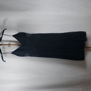 Cache Vintage Black Spaghetti Strap Mesh Panels Dress SZ 6‎